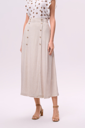 Spódnica midi w jasnobeżowym kolorze
