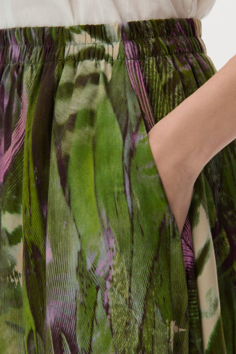 Spódnica midi w zielonym kolorze wzór tropic