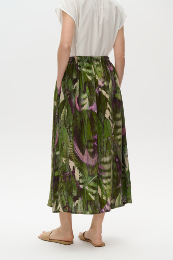 Spódnica midi w zielonym kolorze wzór tropic