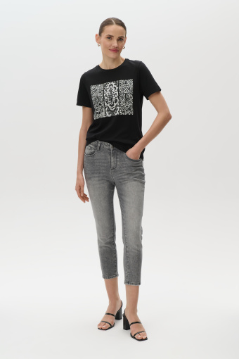 Spodnie typu skinny z szarego denimu 