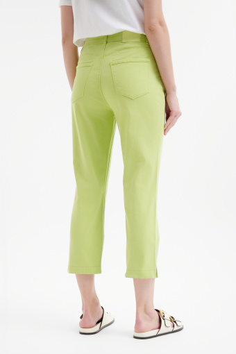 Stylowe spodnie 7/8 w kolorze limonkowym