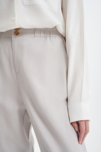 Jasnoszare spodnie z dodatkiem lnu