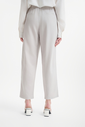 Jasnoszare spodnie z dodatkiem lnu