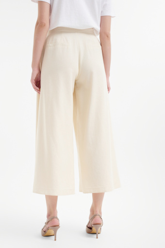 Wiskozowo-lniane spodnie typu culotte 