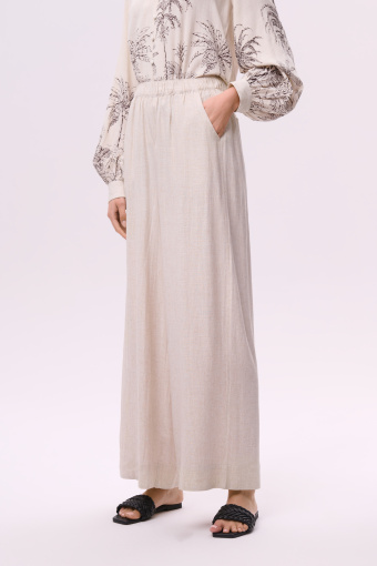 Komfortowe spodnie z gumką w talii jasny beż Komfortowe spodnie z gumką w talii jasny beż