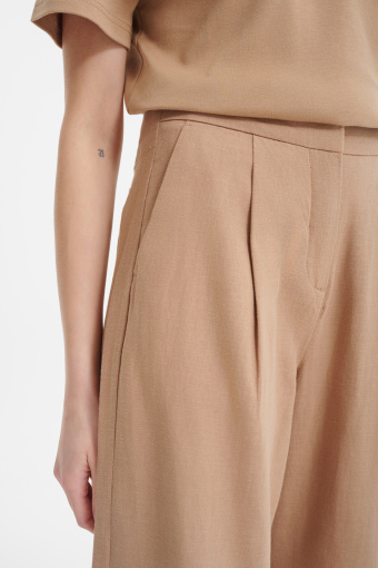 Eleganckie spodnie wide leg z lnem 