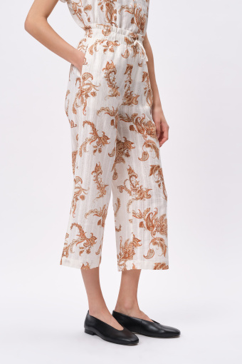 Spodnie typu culotte z nadrukiem paisley  Spodnie typu culotte z nadrukiem paisley