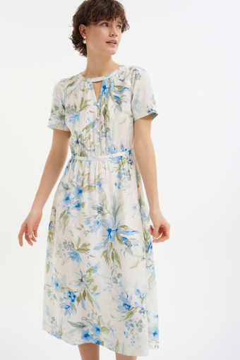 Kobieca sukienka midi w subtelne kwiaty Kobieca sukienka midi w subtelne kwiaty