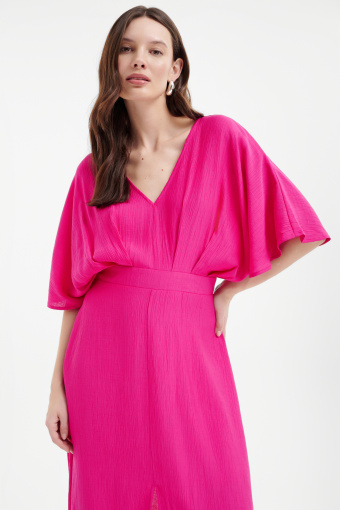 Sukienka z luźnymi rękawami w kolorze różowym 