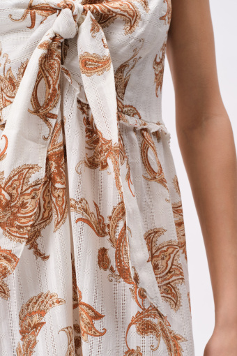 Długa bawełniana sukienka z nadrukiem paisley Długa bawełniana sukienka z nadrukiem paisley