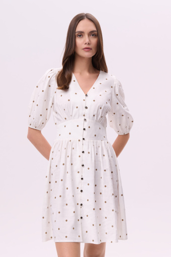 Sukienka mini w subtelne groszki