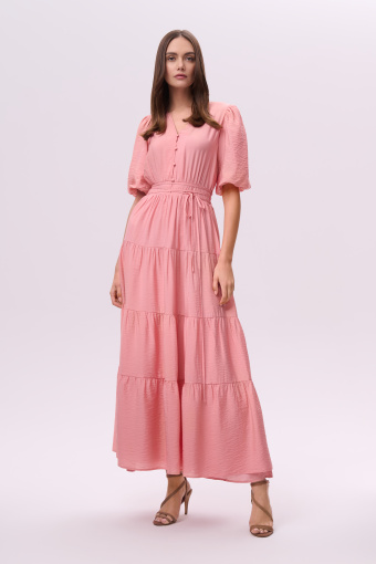 Romantyczna sukienka maxi z bufiastymi rękawami  Romantyczna sukienka maxi z bufiastymi rękawami