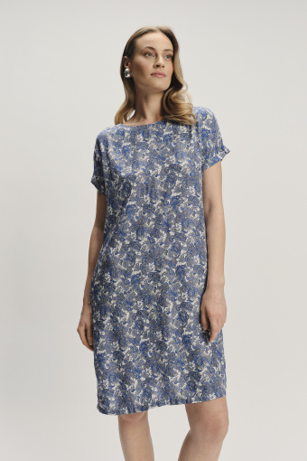 Sukienka o prostym kroju z niebieskim wzorem paisely  Sukienka o prostym kroju z niebieskim wzorem paisely