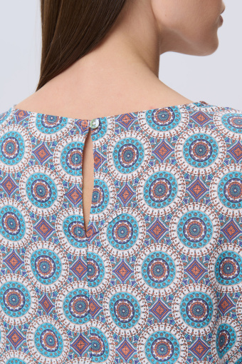 Wiskozowa sukienka z nadrukiem etno