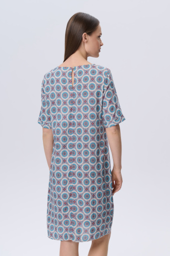 Wiskozowa sukienka z nadrukiem etno