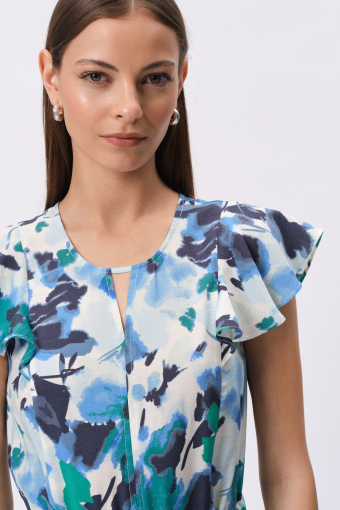 Sukienka w błękitny nadruk