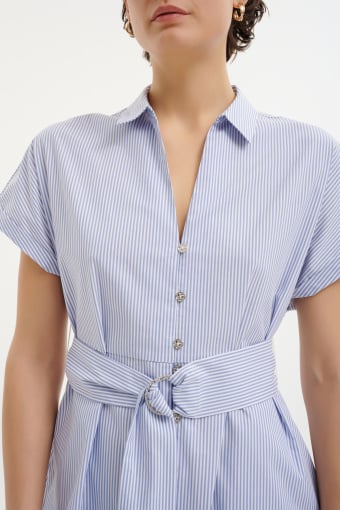 Casualowa sukienka z printem w paski 