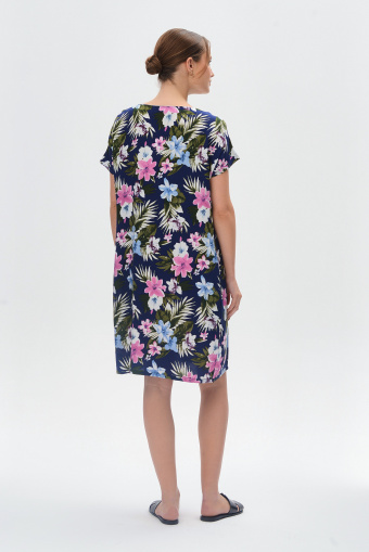 Luźna sukienka z kwiatowym printem