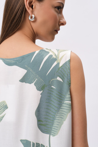 Sukienka midi z tropikalnym wzorem 