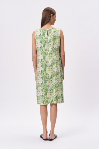 Luźna sukienka z nadrukiem w kwiaty 