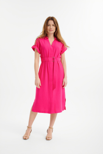 Wiskozowa sukienka w kolorze fuksji