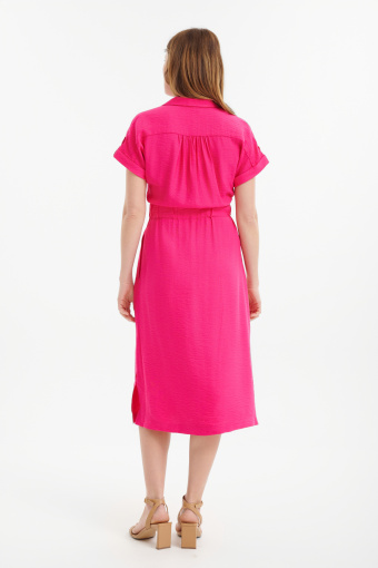 Wiskozowa sukienka w kolorze fuksji