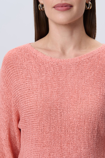 Brzoskwiniowy sweter w stylu casual Brzoskwiniowy sweter w stylu casual