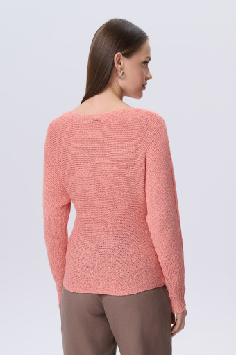 Brzoskwiniowy sweter w stylu casual Brzoskwiniowy sweter w stylu casual