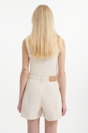 Kremowe bawełniane szorty