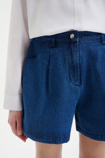 Luźne szorty w kolorze ciemnego denimu 