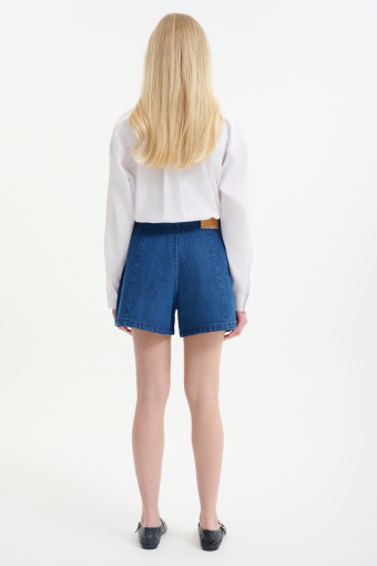 Luźne szorty w kolorze ciemnego denimu 