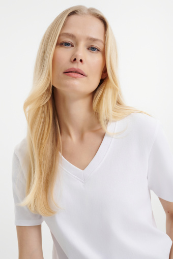 Basicowy biały top bawełniany 