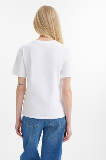 Basicowy biały top bawełniany 