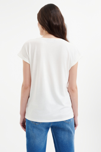 Biały top z kolorową grafiką Biały top z kolorową grafiką