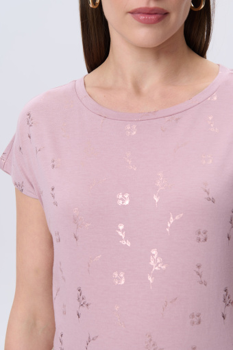Jasnoróżowy top w drobny print  Jasnoróżowy top w drobny print