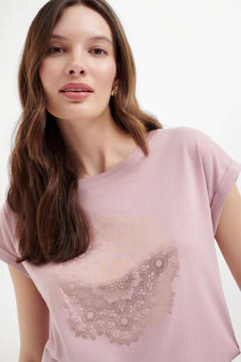 Top w kolorze zgaszonego różu