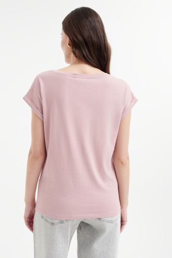 Top w kolorze zgaszonego różu