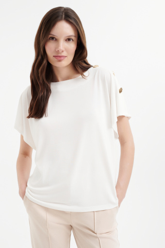 Lekki top z luźnymi ramionami 