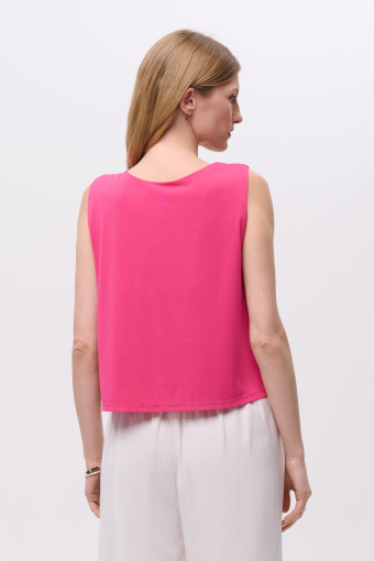 Różowy top z efektownym marszczeniem  Różowy top z efektownym marszczeniem