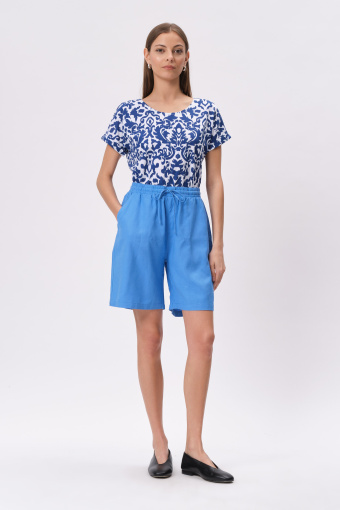 Top z niebieskim wzorem etno 