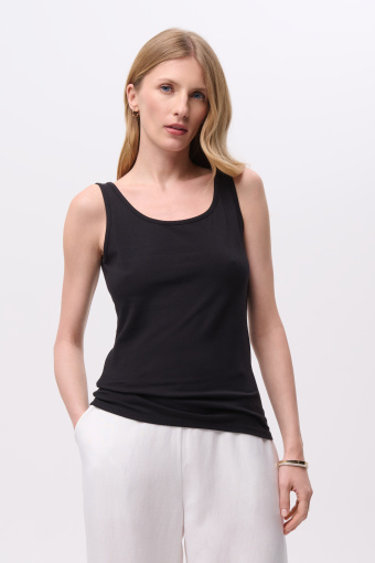 Basicowy czarny top na ramiączkach  Basicowy czarny top na ramiączkach