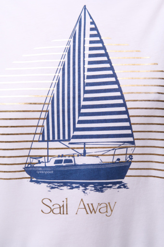 Biały bawełniany top z nadrukiem