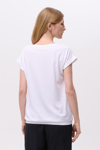 Biały bawełniany top z nadrukiem