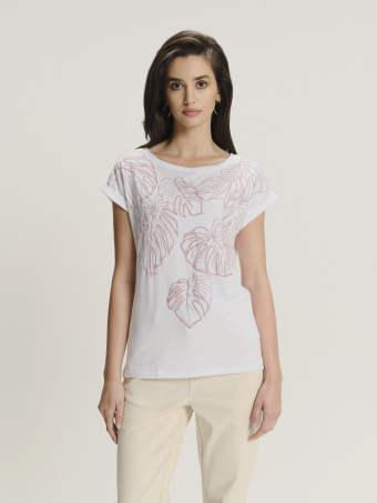 Uniwersalny top z delikatnym nadrukiem