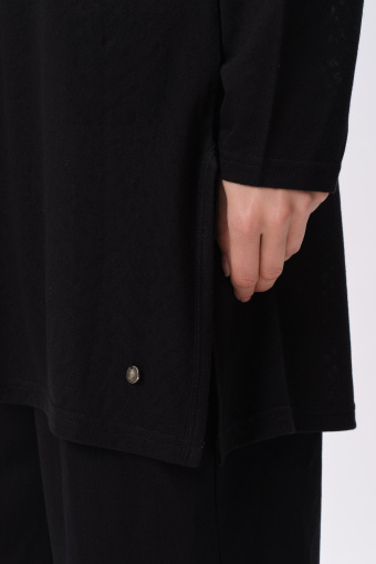 Czarny prześwitujący top z kapturem 