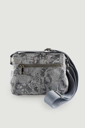 Torebka na ramię z nadrukiem w kwiaty 