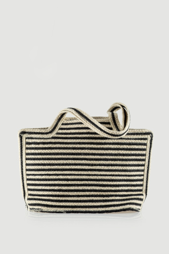 Torebka z juty w stylowe paski Torebka z juty w stylowe paski