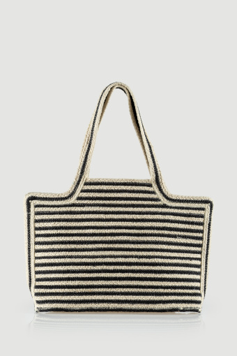 Torebka z juty w stylowe paski Torebka z juty w stylowe paski
