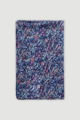 Granatowa apaszka z nadrukiem typu łączka