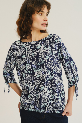 Wiskozowa bluzka z nadrukiem w kwiaty